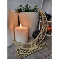 Crescent Moon Wooden Ornament