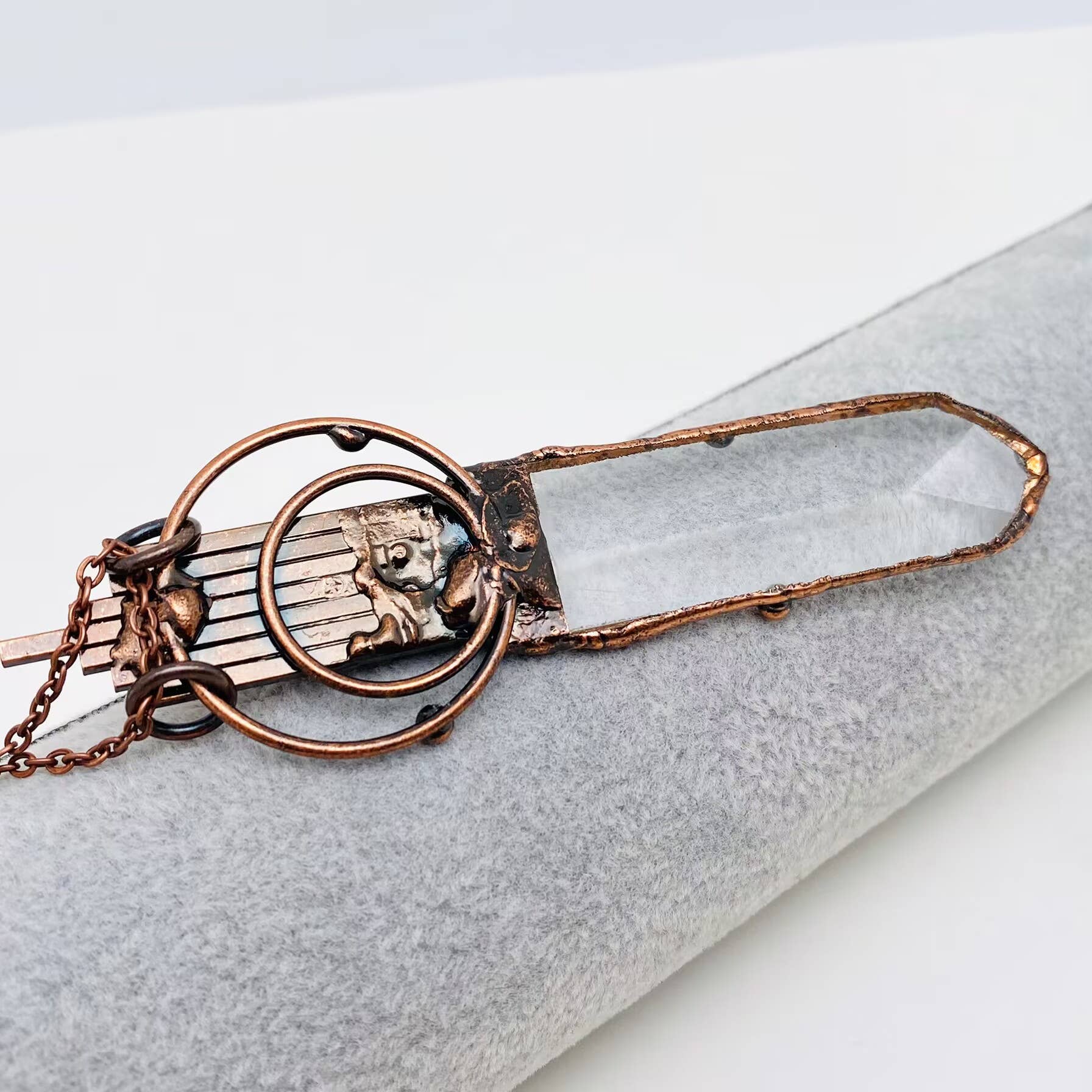 Stone Crystal Pendant Necklace