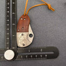 Wooden Handle Patterned Stainless Steel Foldable Knife