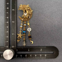 Fairy & Moon Dangling Earrings with 3 pillars of Stars