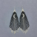 Star Moon Night Bead Tassel Earrings