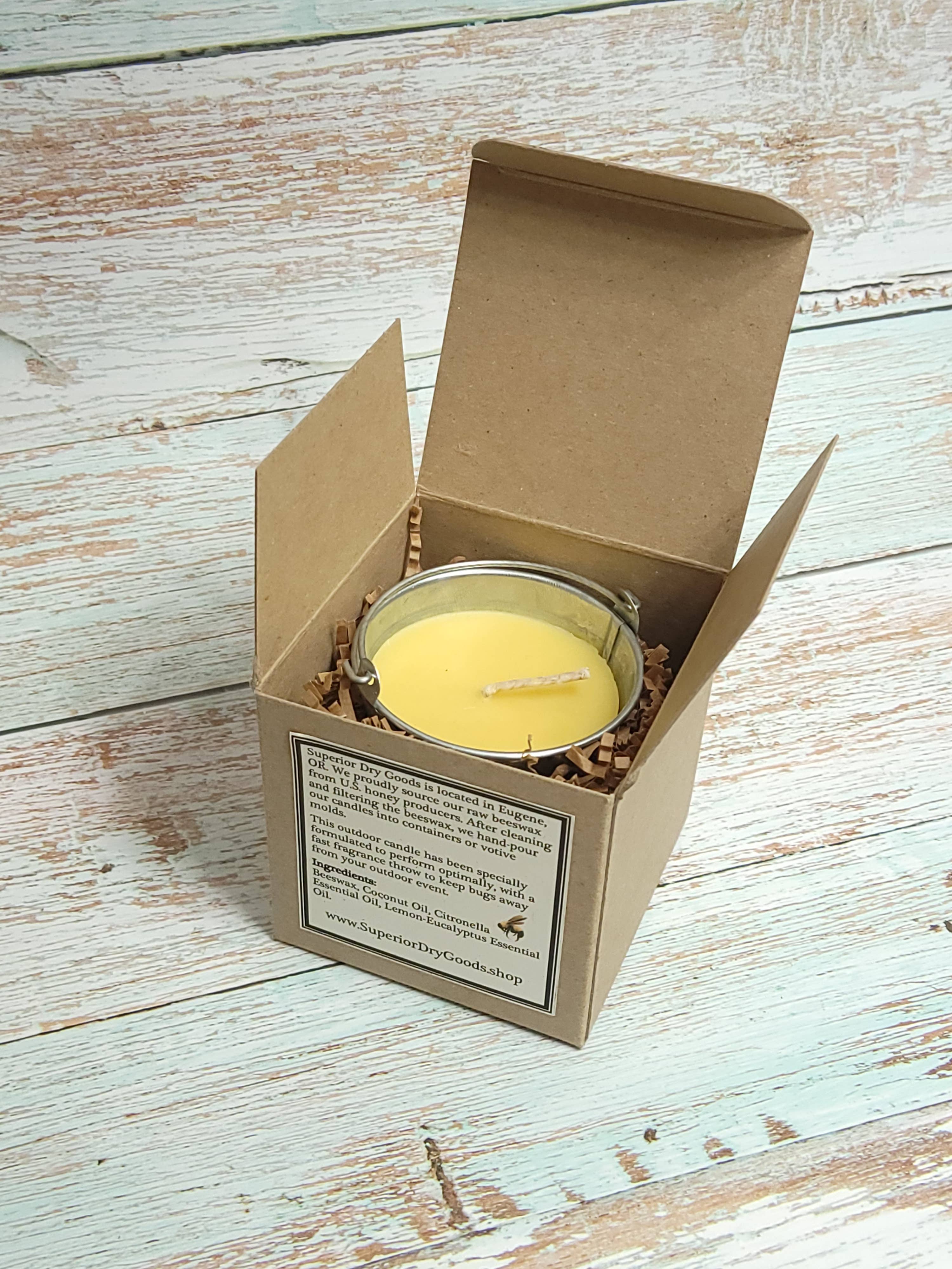 Lavender Mosquito Bucket Candle | Beeswax | Citronella