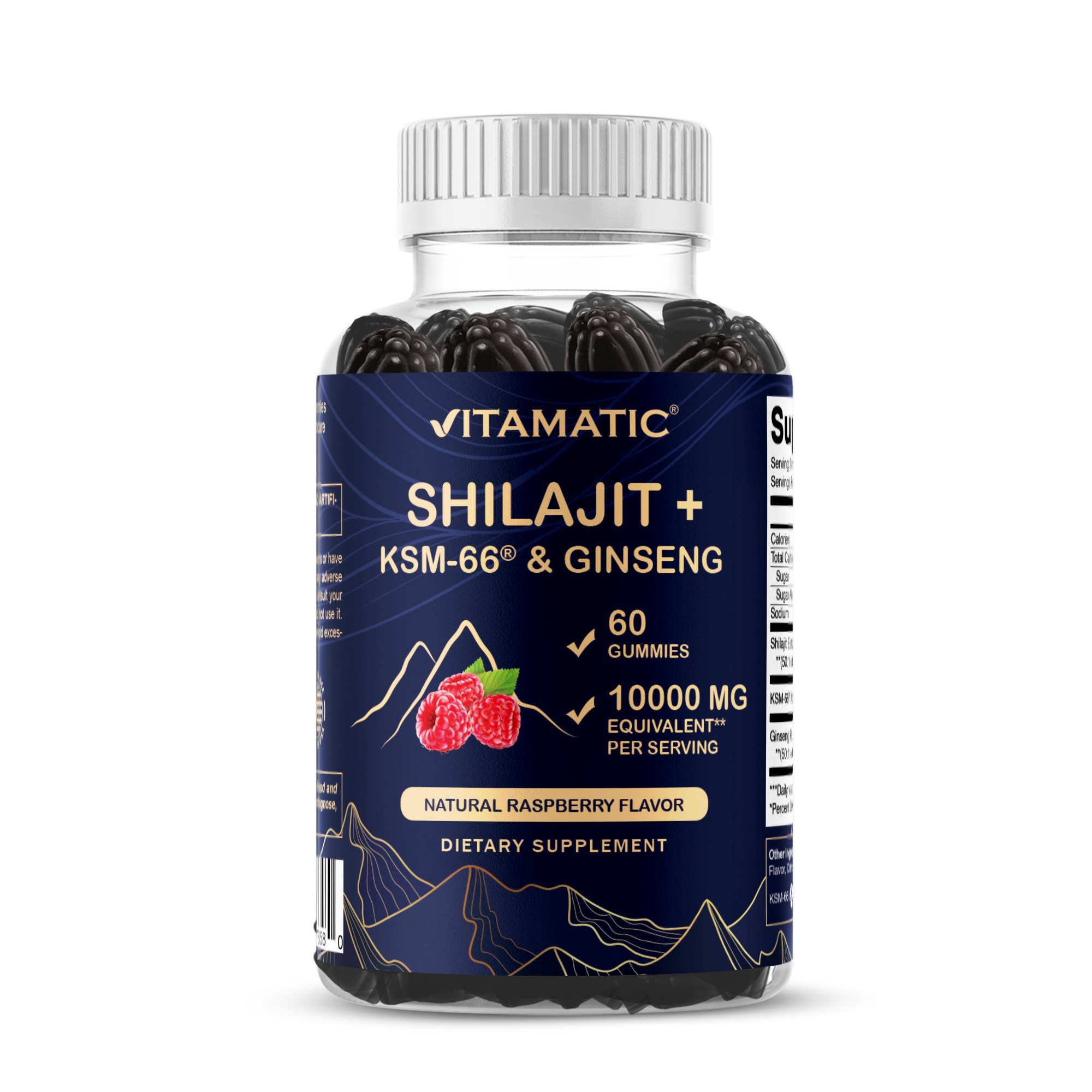Shilajit with KSM-66® Ashwagandha & Ginseng (60 Gummies)