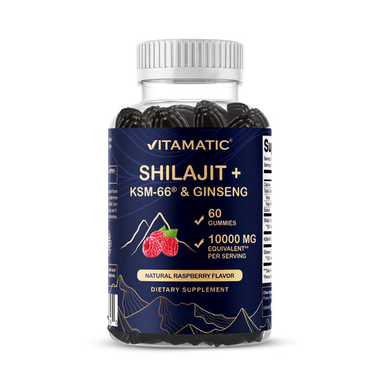 Shilajit with KSM-66® Ashwagandha & Ginseng (60 Gummies)