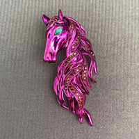 Year of the Fire Horse! Rhinestone Horse Brooch