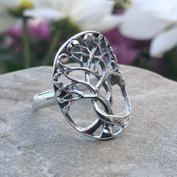Rooted and Grounded Tree of Life Ring (Sterling Silver) - Size 10