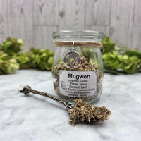 Dried Mugwort in Apothecary Herb Jar