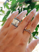 Concave Boho Sterling Silver Ring (Size 8.5)