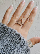 Pyramid Triangle Sterling Silver Ring