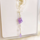Purple Lily Earrings - 18K gold finish, S925 Silver Post (Handmade in USA)