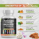 All-in-1 Anti-Inflammatory & Immune Support with Moringa, Turmeric, Boswellia, Ginger, Ashwagandha, Quercetin, Cinnamon, Tart Cherry, Garlic, Nettle, Holy Basil & Black Pepper – 120 Vegan Capsules
