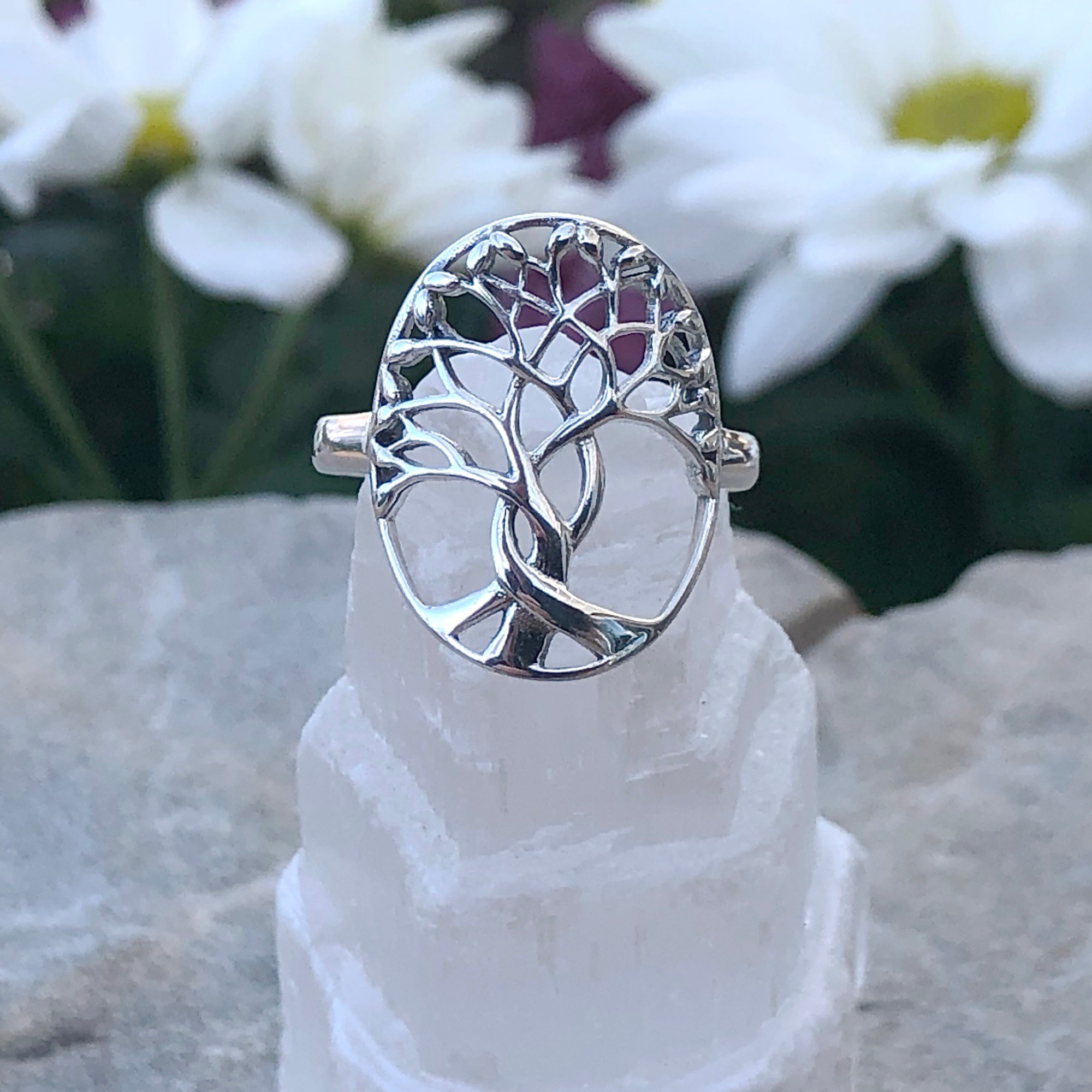 Rooted and Grounded Tree of Life Ring (Sterling Silver) - Size 10