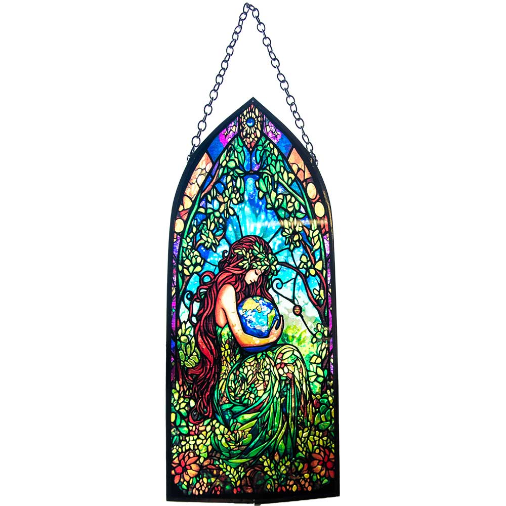 Earth Goddess Glass Suncatcher (8 inches)