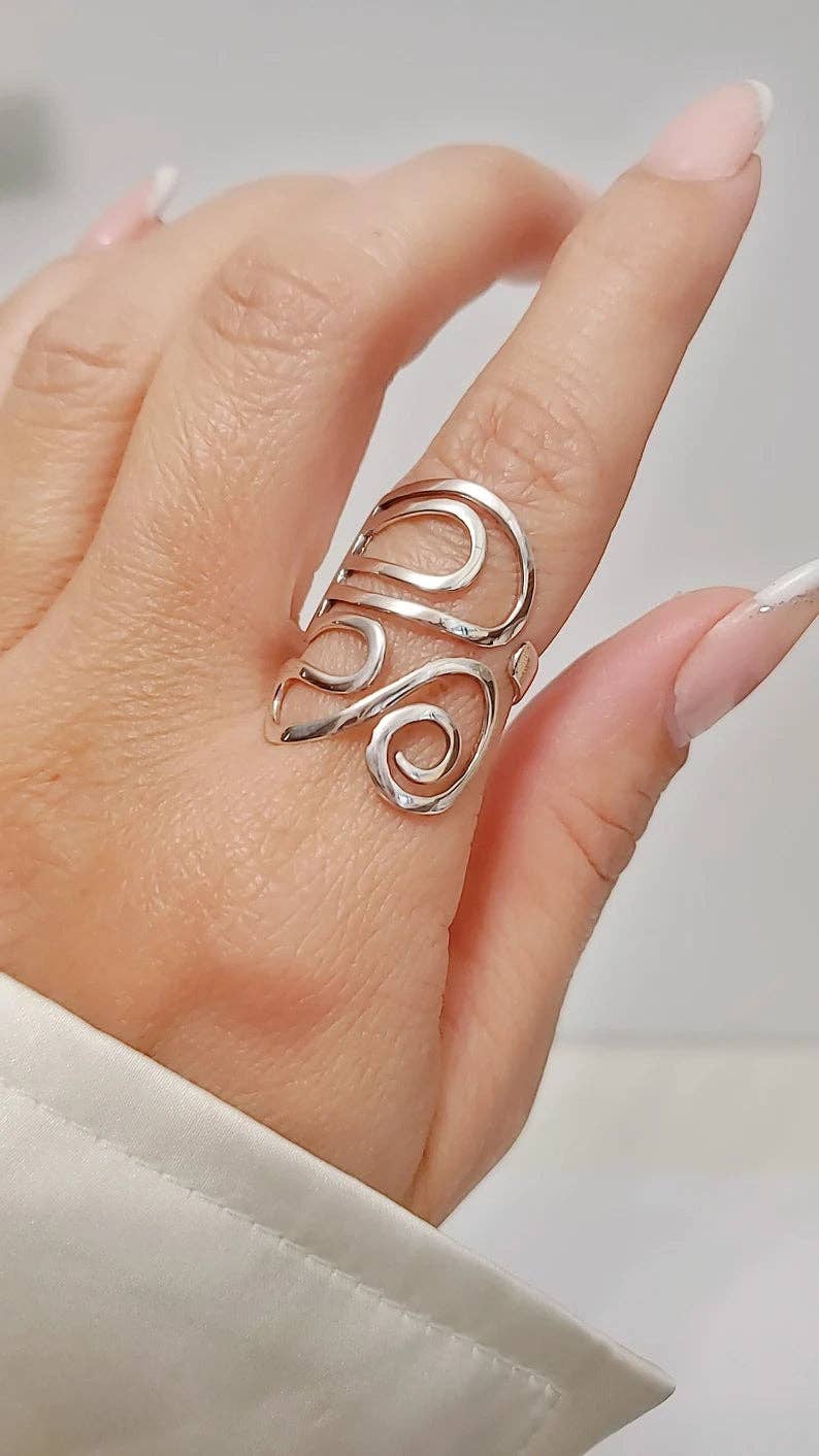 Adjustable Ether Sterling Silver Ring