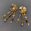 Fairy & Moon Dangling Earrings with 3 pillars of Stars