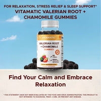 Valerian Root & Chamomile Gummies - 6000 MG Herbal Blend (60 gummies)