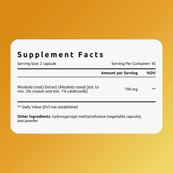 Rhodiola Rosea Root Capsules (90 caps)