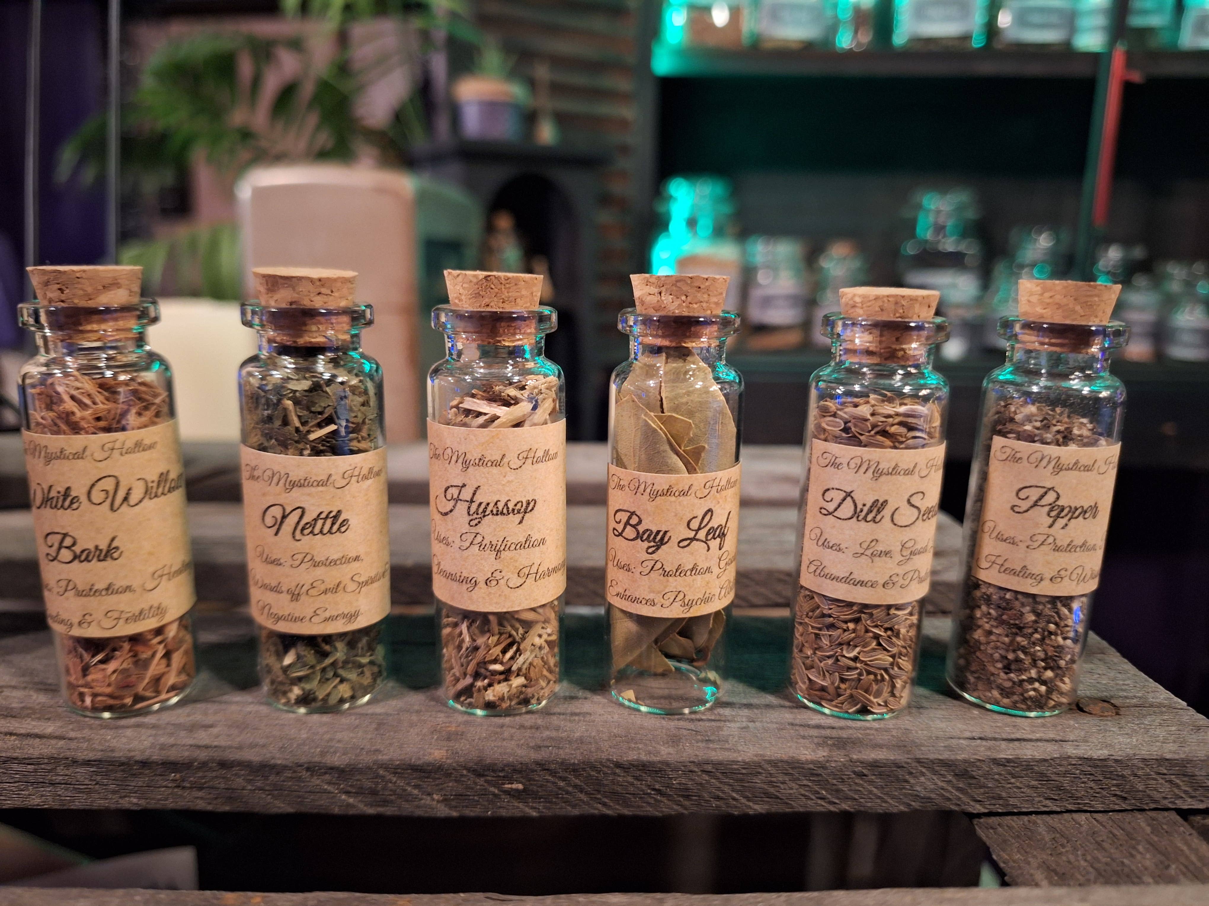 Mini Glass Herb Jar with Dried Herbs (15 ml)