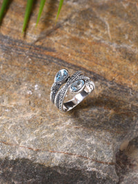 Blue Topaz Solitaire Ring