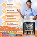 All-in-1 Anti-Inflammatory & Immune Support with Moringa, Turmeric, Boswellia, Ginger, Ashwagandha, Quercetin, Cinnamon, Tart Cherry, Garlic, Nettle, Holy Basil & Black Pepper – 120 Vegan Capsules