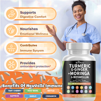 All-in-1 Anti-Inflammatory & Immune Support with Moringa, Turmeric, Boswellia, Ginger, Ashwagandha, Quercetin, Cinnamon, Tart Cherry, Garlic, Nettle, Holy Basil & Black Pepper – 120 Vegan Capsules