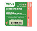 Olloïs Belladonna 30C Vegan Organic; 80 Homeopathic Pellets