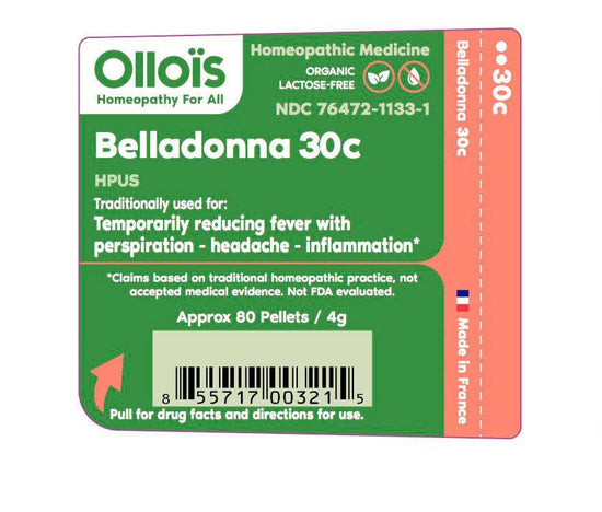 Olloïs Belladonna 30C Vegan Organic; 80 Homeopathic Pellets