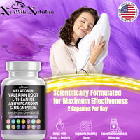 Melatonin, Valerian Root L-Theanine Ashwagandha Supplement