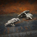 Sterling Silver Raven Earrings