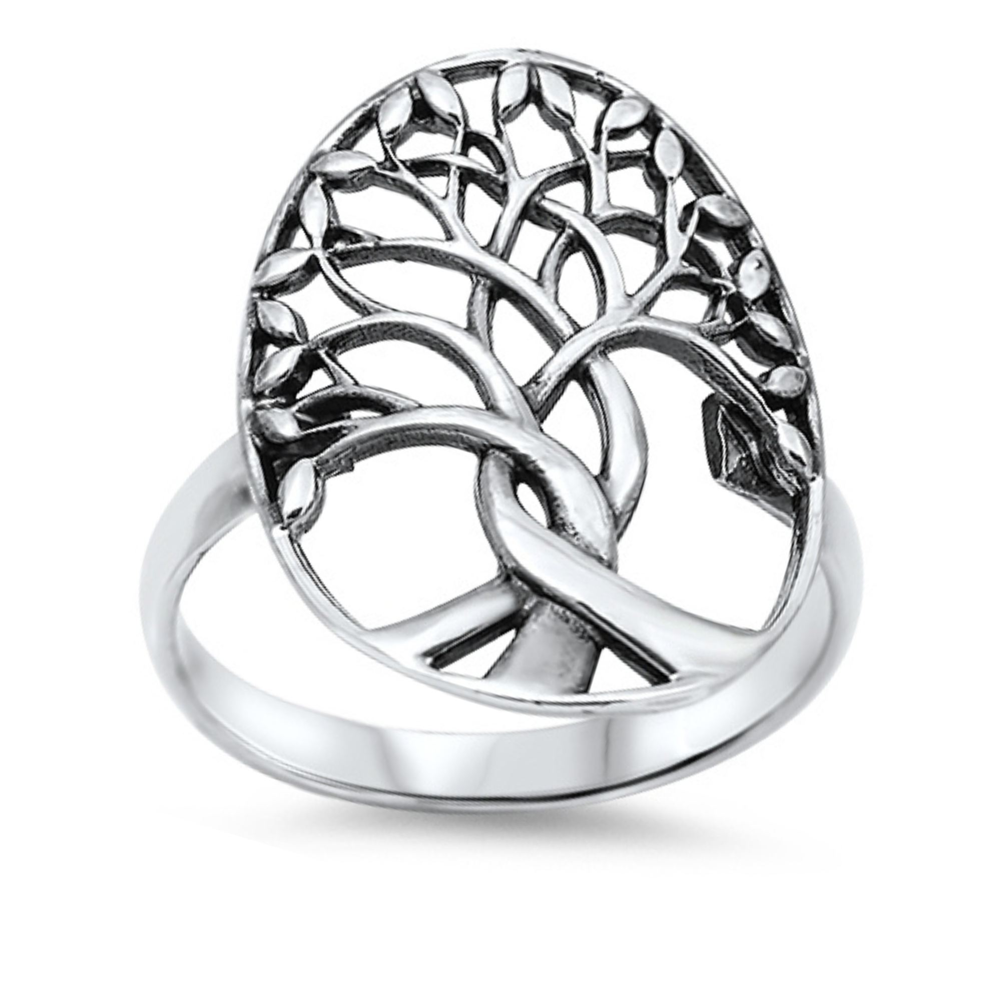 Rooted and Grounded Tree of Life Ring (Sterling Silver) - Size 10