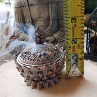 Cone Incense Holder - Lotus, Brass Metal Incense Burner