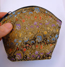 Brocade Satin Zipper Pouch with Cotton Lining - Large