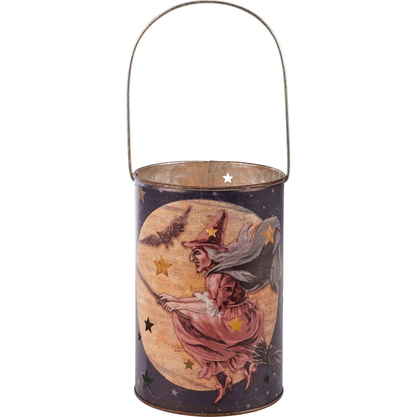 Midnight Witch Lantern - Metal with star cutouts