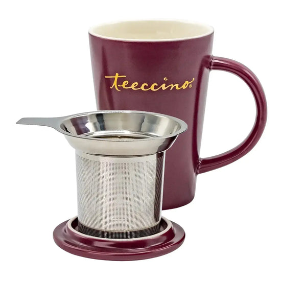 Teeccino Porcelain Mug & Infuser - PLUM