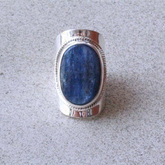 Big Eclectic Ring with Hues of Blue (Size 10)