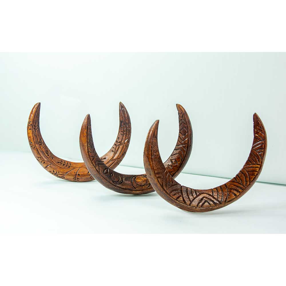 Crescent Moon Wooden Hair Stick