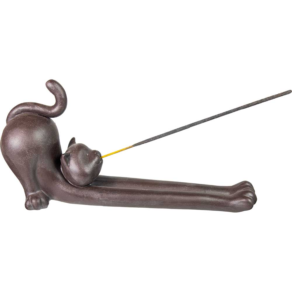 Ceramic Incense Holder - Yoga Cat (Each)