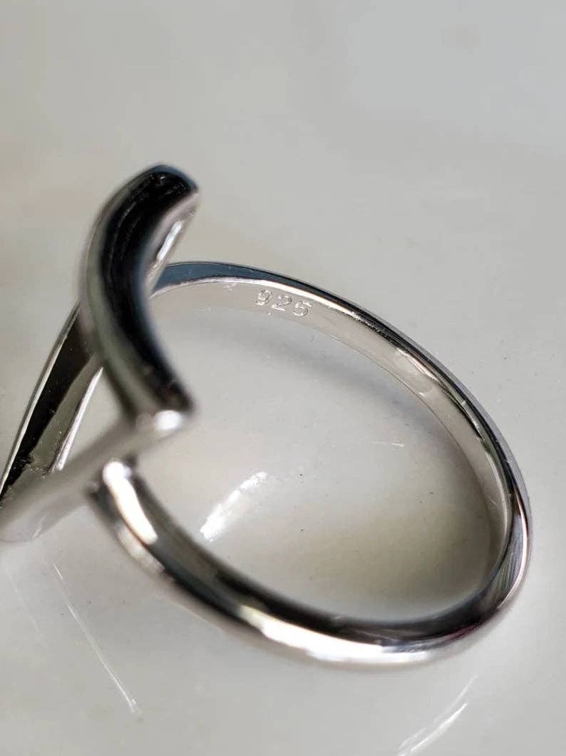 Pyramid Triangle Sterling Silver Ring