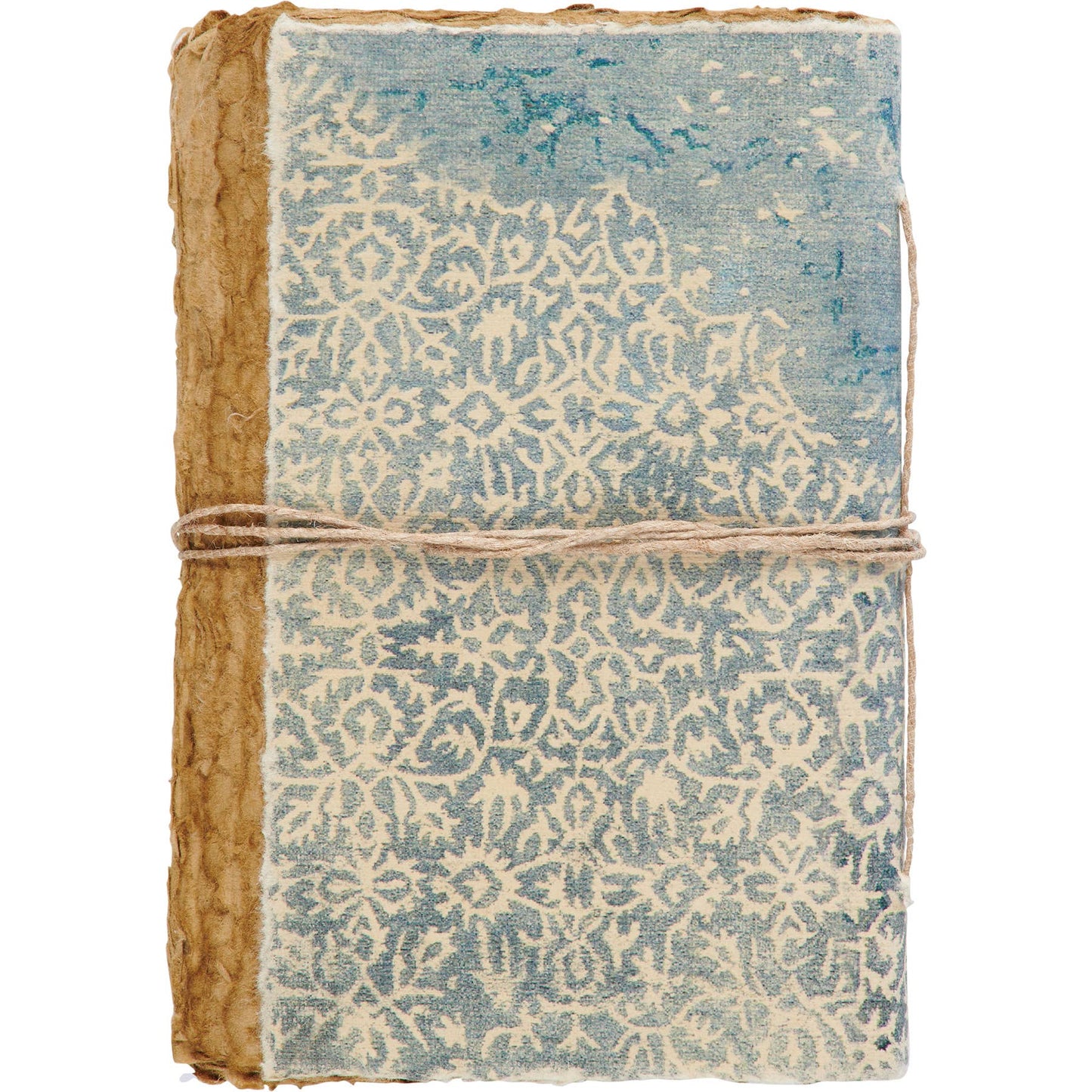 Rustic Journal w/unlined pages - Textured Cover & wrap-around jute tie closure