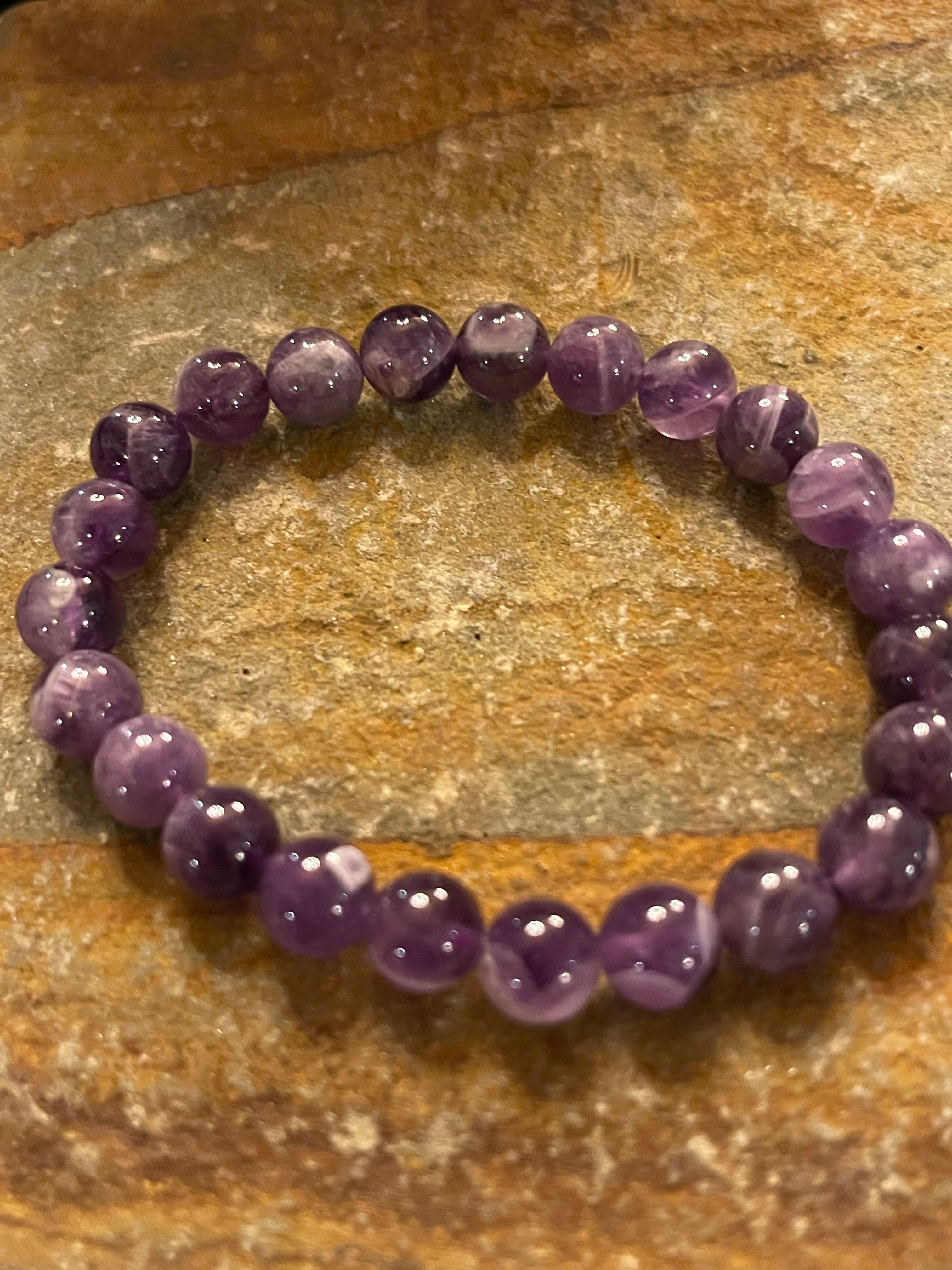 Amethyst Gemstone Bracelet (8mm beads)