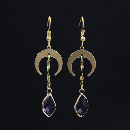 Crescent Moon Drop Earrings