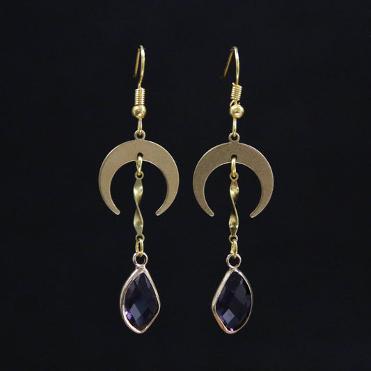 Crescent Moon Drop Earrings