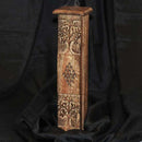 Tree of Life Incense Burner - Vertical Design, Hand-carved Mango Wood