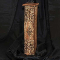 Tree of Life Incense Burner - Vertical Design, Hand-carved Mango Wood