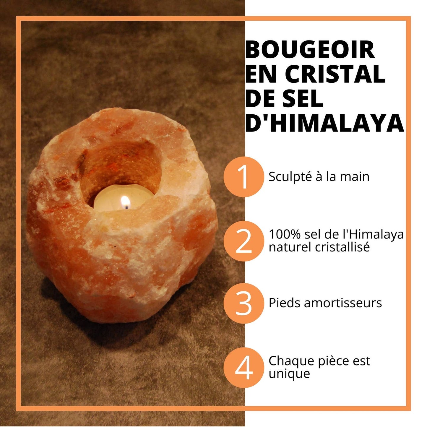 Himalaya Rock Salt Crystal - Tea Light Candle Holder