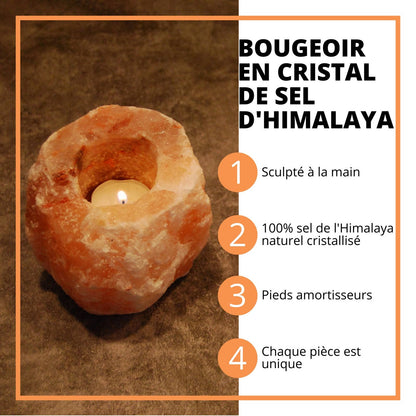 Himalaya Rock Salt Crystal - Tea Light Candle Holder