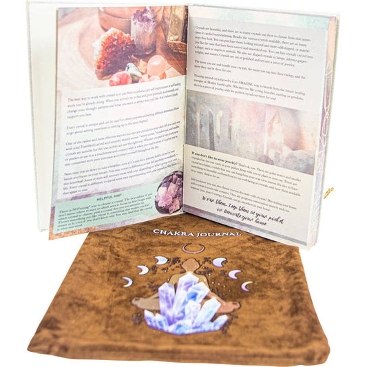 Chakra Crystal Journal with Leather Bag