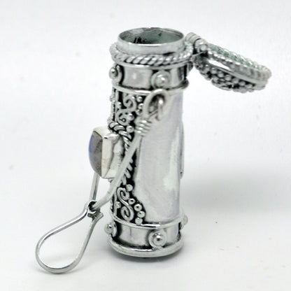 Peridot Pendant with Hidden Chamber, Sterling Silver