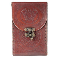 Tarot Card Holder - Leather case with engraved Pentagram