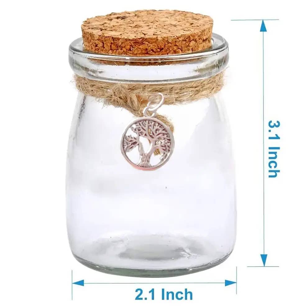 Dried Skullcap in Apothecary Herb Jar w/Tree of Life Charm